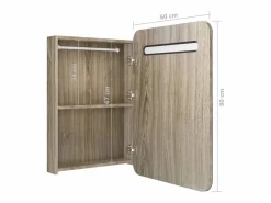vidaxl Armario de baño con espejo color roble 60x11x80 cm