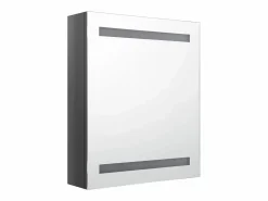 Online Armario de baño con espejo LED brillante 50x14x60 cm ES480721 Mueble De Pared Para Baño