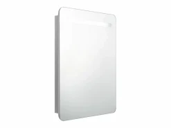Online vidaxl Armario de baño con espejo y LED hormigón 60x11x80 cm Gris
