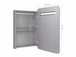 Online vidaxl Armario de baño con espejo y LED hormigón 60x11x80 cm Gris