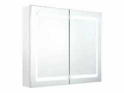 vidaxl Armario de baño con espejo LED brillante 80x12x68 cm