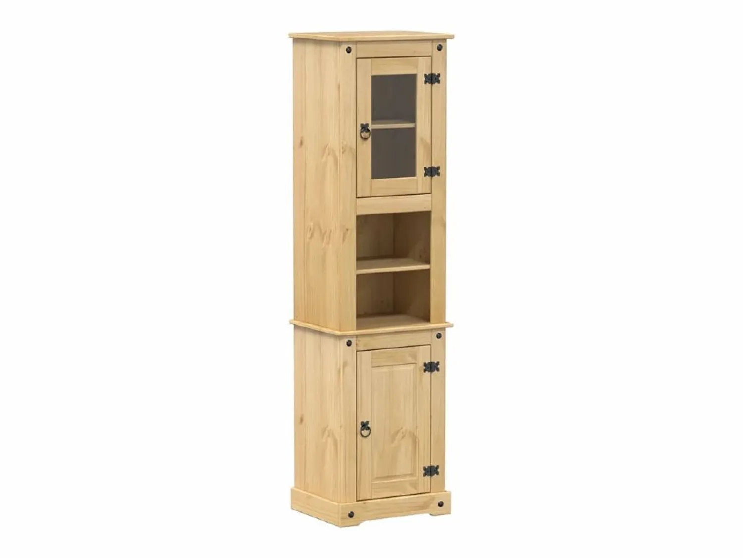 Clearance vidaxl Armario de baño «Corona» madera maciza de pino 50x40x185 cm Marru00f3n