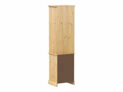 Clearance vidaxl Armario de baño «Corona» madera maciza de pino 50x40x185 cm Marru00f3n