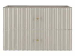 Clearance Armario de baño de cachemira para lavabo de 80 cm con frentes ranurados Aqua Beige