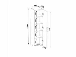Sale Armario de baño de cachemira, columna alta, 1 puerta, Pile Columna De Baño