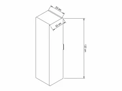 Armario de baño de cachemira, columna alta, 1 puerta, Orio