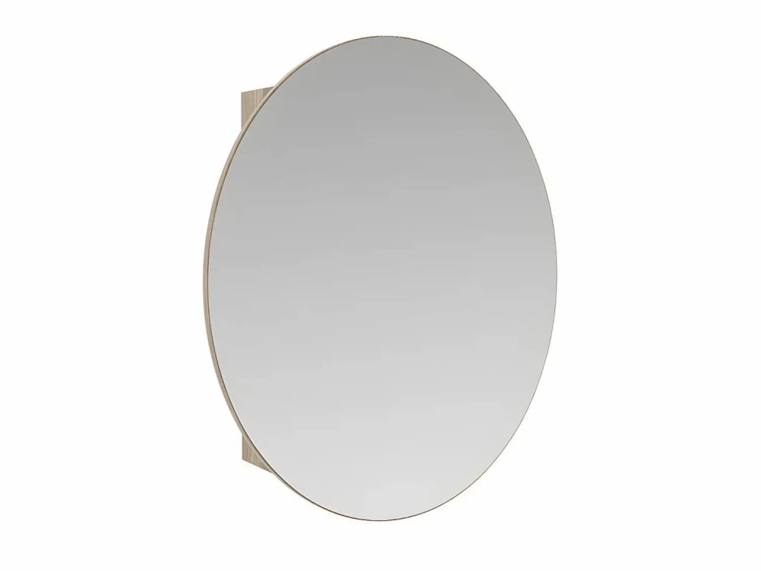 Outlet Armario de baño de pared con espejo ovalado - estanterías para el cuarto de baño - roble - RURI Mueble De Pared Para Baño|Mueble De Aseo