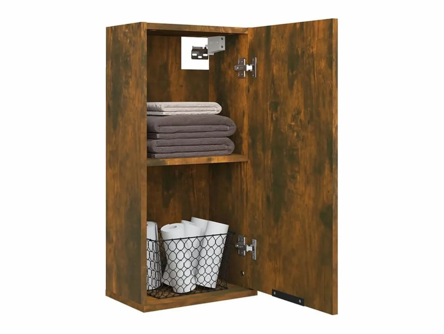 Armario de baño de pared color roble ahumado 32x20x67 cm ES322541
