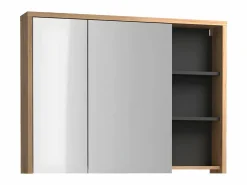Outlet Armario de baño de pared con espejo - estanterías para el cuarto de baño - roble - PURNAL Mueble De Pared Para Baño|Mueble De Aseo