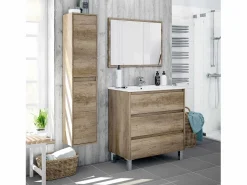 VS Venta-stock Armario de baño Devin 2 Puertas, Acabado en Color Nordik