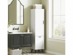Hot Homcom Armario de baño Elite 2 puertas 144x35x31,5 cm Blanco