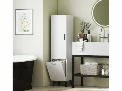 Hot Homcom Armario de baño Elite 2 puertas 144x35x31,5 cm Blanco