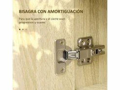 Outlet Basic Armario de baño Enebro Kleankin con espejo, estantes y toallero natural 70x60x15 cm Color natural claro