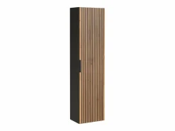 Vente-unique Armario de baño flotante natural claro y negro, 140 cm, MADELA