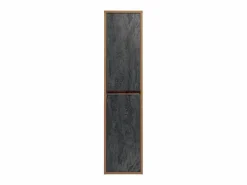 Clearance Armario de baño flotante natural y antracita, H170 cm, TIKITIKI Columna De Baño