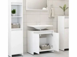 Outlet Armario de baño madera contrachapada 60x33x61 cm ES400725 Blanco