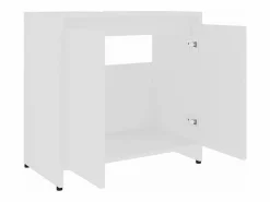 Outlet Armario de baño madera contrachapada 60x33x61 cm ES400725 Blanco