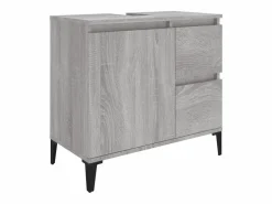 Hot Armario de baño madera contrachapada Sonoma 65x33x60 cm ES723853 Mueble De Pared Para Baño
