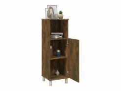 Armario de baño madera contrachapada roble ahumado 30x30x95 cm ES744319
