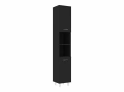Outlet vidaxl Armario de baño madera contrachapada 30x30x179 cm Negro