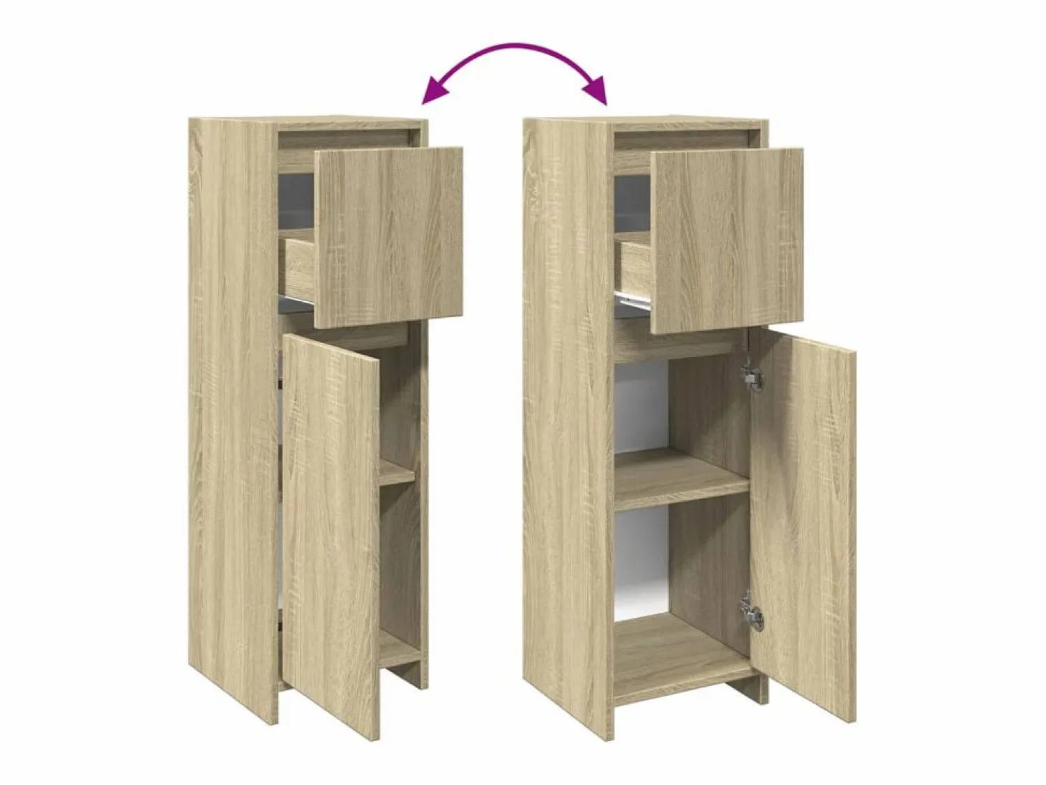 vidaxl Armario de baño madera contrachapada color roble 30x30x95 cm