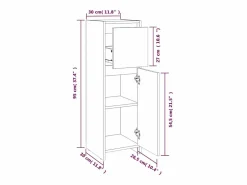 vidaxl Armario de baño madera contrachapada 30x30x95 cm