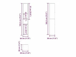 Sale vidaxl Armario de baño madera contrachapada 30x30x183,5 cm Blanco