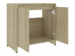 Hot Armario de baño madera contrachapada color roble 60x33x61 cm ES398208 Mueble De Pared Para Baño