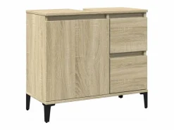 Armario de baño madera contrachapada roble Sonoma 65x33x60 cm ES676922