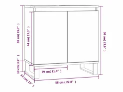 vidaxl Armario de baño madera de ingeniería marrón roble 58x33x60 cm