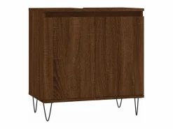 Armario de baño madera de ingeniería marrón roble 58x33x60 cm ES531127