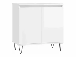 Clearance Armario de baño madera de ingeniería brillo 58x33x60 cm ES228604 Blanco