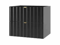Best Armario de baño para lavabo de 60 cm con frentes ranurados Arcos Negro