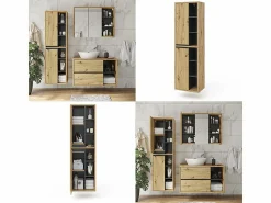 Online Vicco Armario de baño roble artesanal 50x33x170 viola Color natural claro
