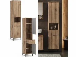 New Vicco Armario de baño roble vikingo 40x35x190 eliza Color natural oscuro
