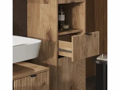 New Vicco Armario de baño roble vikingo 40x35x190 eliza Color natural oscuro