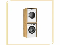 Outlet Armario de baño sobre lavadora y secadora columna estante integrado para electrodomésticos en roble Craft. Beige