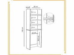 Hot Armario de baño sobre lavadora y secadora, columna de almacenamiento para electrodomésticos en color . Blanco