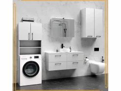 Hot Armario de baño sobre lavadora y secadora, columna de almacenamiento para electrodomésticos en color . Blanco