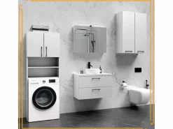 Hot Armario de baño sobre lavadora y secadora, columna de almacenamiento para electrodomésticos en color . Blanco