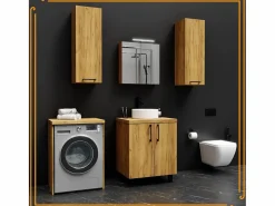 Best Armario de baño sobre lavadora y secadora, columna de almacenamiento de roble Craft para electrodomésticos. Mueble Para Lavadora