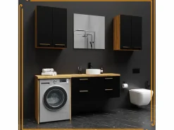 Best Armario de baño sobre lavadora y secadora, columna de almacenamiento de roble Craft para electrodomésticos. Mueble Para Lavadora