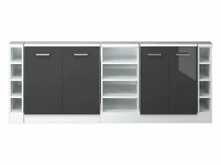 Discount Armario de cocina para techo inclinado antracita alto brillo 210x46x81.6 r-line Armario Para Buhardilla