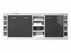 Discount Armario de cocina para techo inclinado antracita alto brillo 210x46x81.6 r-line Armario Para Buhardilla