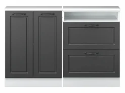 New Armario de cocina para techo inclinado antracita casa de campo 120x46x81.6 r-line Armario Para Buhardilla