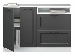 New Armario de cocina para techo inclinado antracita casa de campo 120x46x81.6 r-line Armario Para Buhardilla