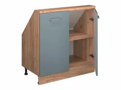Clearance Vicco Armario de cocina para techo inclinado gris ado 80x46x81.6 r-line Azul