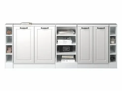 Best Vicco Armario de cocina para techo inclinado blanco casa de campo 210x46x81.6 r-line Blanco roto