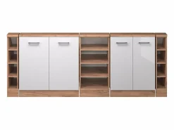 Clearance Vicco Armario de cocina para techo inclinado alto brillo 210x46x81.6 r-line Blanco