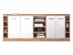 Clearance Vicco Armario de cocina para techo inclinado alto brillo 210x46x81.6 r-line Blanco